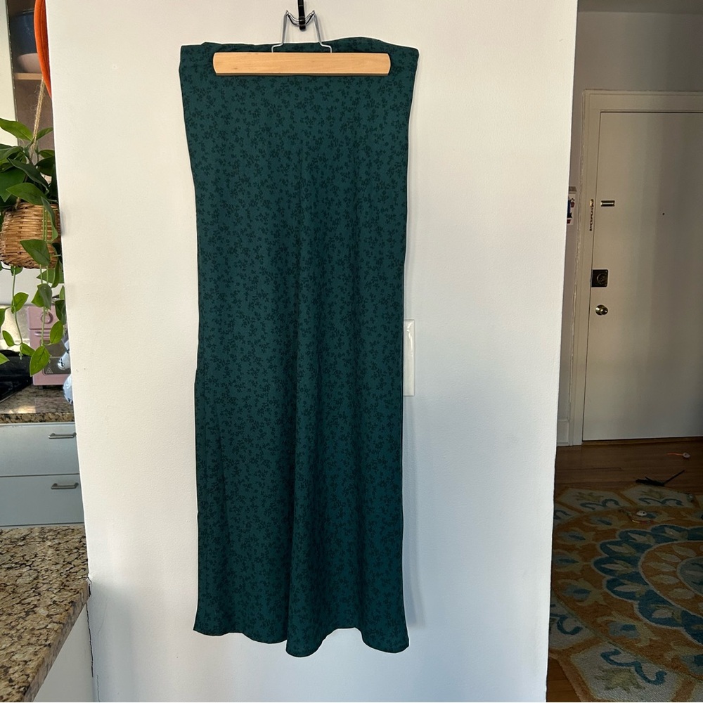 Hollister Green Floral Maxi Skirt